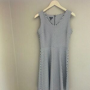 Striped Black and White Sleeveless Dress